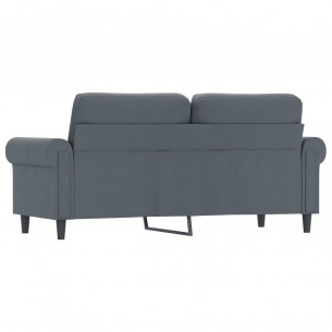 Canapé à 2 places Gris foncé 140 cm Velours