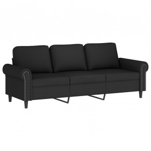Ensemble de canapés 2 pcs avec coussins noir velours