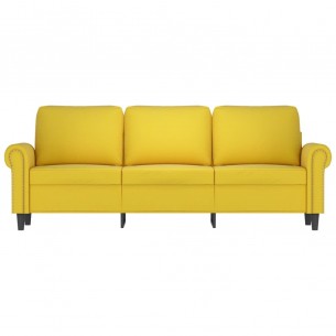 Canapé à 3 places Jaune 180 cm Velours