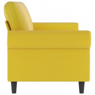 Canapé à 3 places Jaune 180 cm Velours