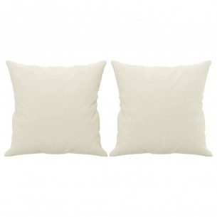 Canapé 2 places avec oreillers décoratifs crème 120 cm velours