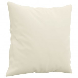 Canapé 2 places avec oreillers décoratifs crème 120 cm velours