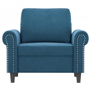 Fauteuil Bleu 60 cm Velours