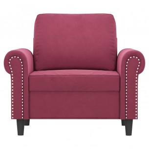 Fauteuil Rouge bordeaux 60 cm Velours
