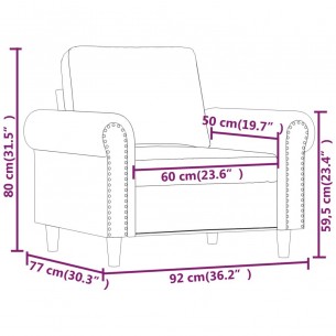 Fauteuil Vert foncé 60 cm Velours