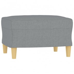 Fauteuil avec repose-pied Gris clair 60 cm Tissu