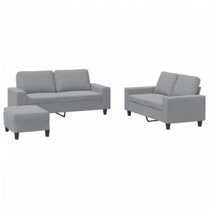 Ensemble de canapés 3 pcs gris clair tissu
