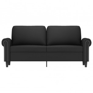 Canapé à 2 places Noir 140 cm Velours