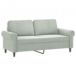 Canapé à 2 places Gris clair 140 cm Velours
