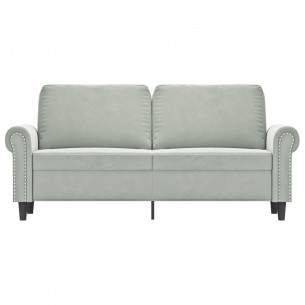 Canapé à 2 places Gris clair 140 cm Velours