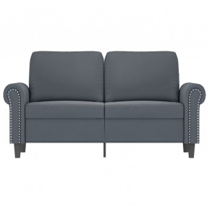 Canapé à 2 places Gris foncé 120 cm Velours