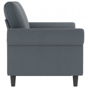 Canapé à 2 places Gris foncé 120 cm Velours
