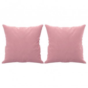 Canapé 3 places avec oreillers décoratifs rose 180 cm velours