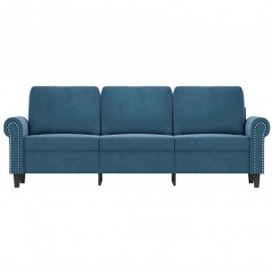 Canapé à 3 places Bleu 180 cm Velours