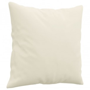 Canapé 2 places avec oreillers décoratifs crème 140 cm velours