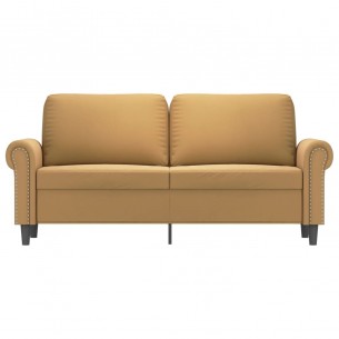 Canapé à 2 places Marron 140 cm Velours