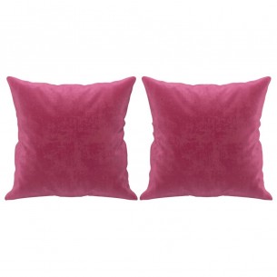 Canapé 2 places avec oreillers bordeaux 120 cm velours
