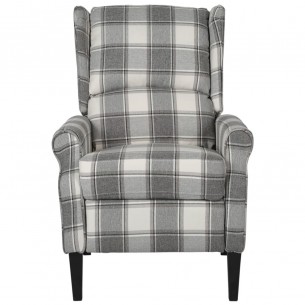 Fauteuil de massage inclinable gris blanc tissu