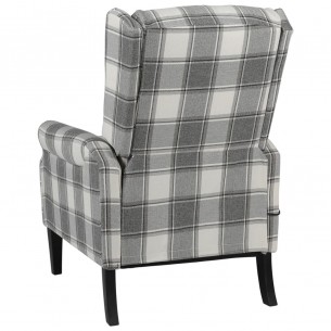 Fauteuil de massage inclinable gris blanc tissu
