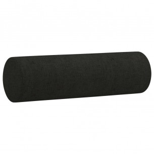 Ensemble de canapés 2 pcs avec coussins noir tissu