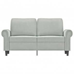 Canapé à 2 places Gris clair 120 cm Velours