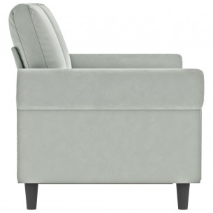 Canapé à 2 places Gris clair 120 cm Velours