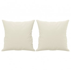 Canapé 3 places avec oreillers décoratifs crème 180 cm velours