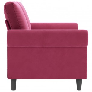 Canapé à 2 places Rouge bordeaux 140 cm Velours
