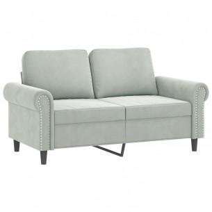 Ensemble de canapés 3 pcs avec coussins Gris clair Velours