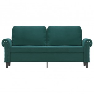 Canapé à 2 places Vert foncé 140 cm Velours