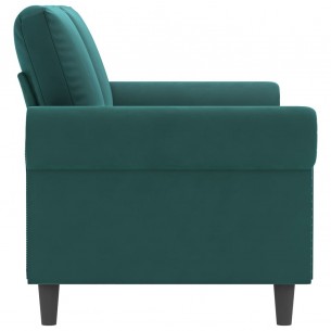 Canapé à 2 places Vert foncé 140 cm Velours