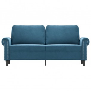 Canapé à 2 places Bleu 140 cm Velours