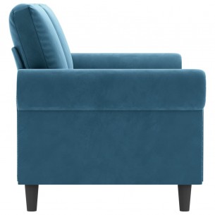 Canapé à 2 places Bleu 140 cm Velours