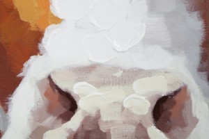Tableau décoratif mural 90x120 cm "tête de vache"