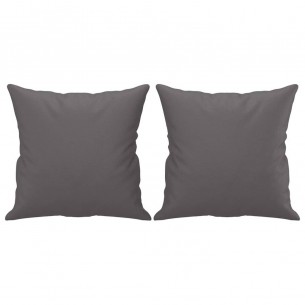 Ensemble de canapés 2 pcs avec coussins gris similicuir