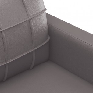 Ensemble de canapés 2 pcs avec coussins gris similicuir