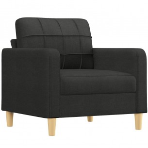 Ensemble de canapés 4 pcs avec coussins Noir Tissu