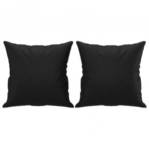 Ensemble de canapés 3 pcs avec coussins noir similicuir