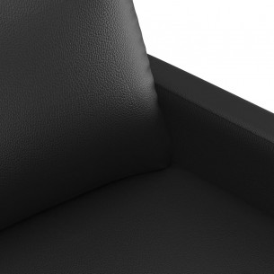 Ensemble de canapés 2 pcs avec coussins Noir Similicuir