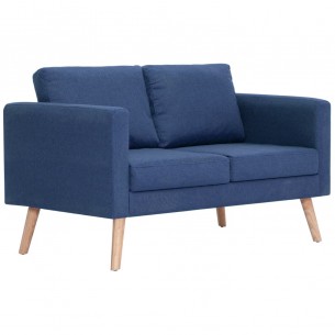 Ensemble de canapé 2 pcs Tissu Bleu