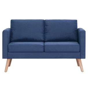 Ensemble de canapé 2 pcs Tissu Bleu