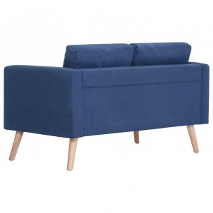 Ensemble de canapé 2 pcs Tissu Bleu