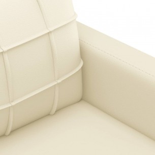 Ensemble de canapés 2 pcs avec coussins Crème Similicuir