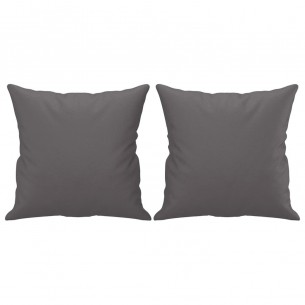 Ensemble de canapés 2 pcs avec coussins gris similicuir