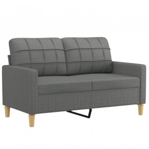 Ensemble de canapés 3 pcs coussins gris foncé tissu