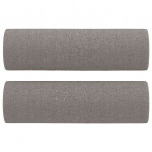 Canapé 2 places avec oreillers décoratifs taupe 140 cm tissu