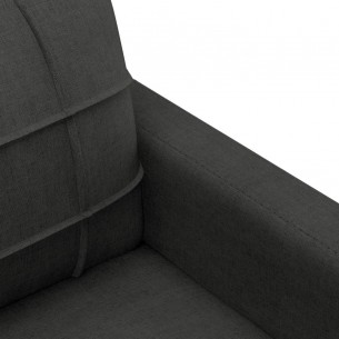 Ensemble de canapés 3 pcs avec coussins noir tissu