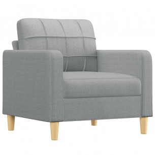 Ensemble de canapés 4 pcs avec coussins Gris clair Tissu