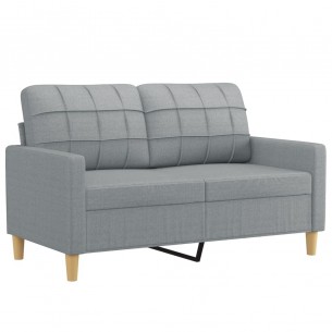 Ensemble de canapés 4 pcs avec coussins Gris clair Tissu