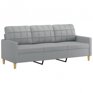 Ensemble de canapés 4 pcs avec coussins Gris clair Tissu